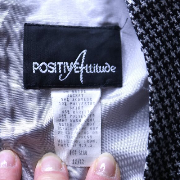 VINTAGE Houndstooth Positive Attitude Layered look long sleeve dress - Picture 3 of 4